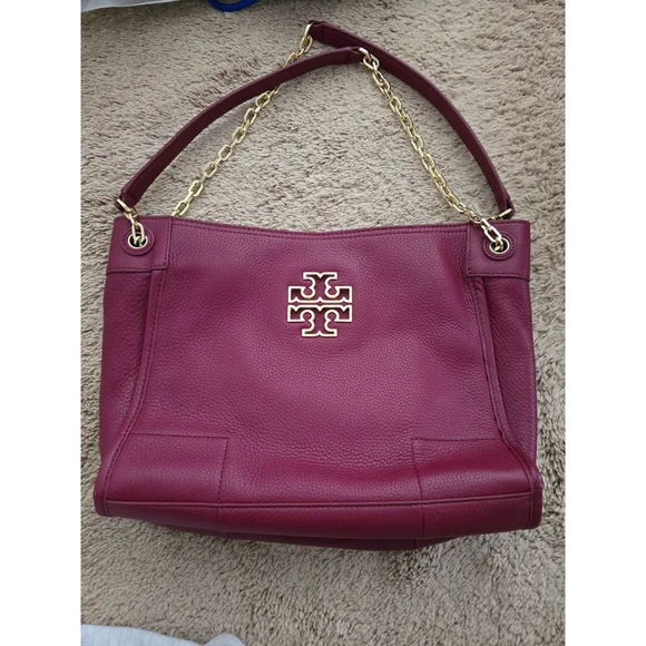 Tory burch smitten small slouchy tote bag maroon